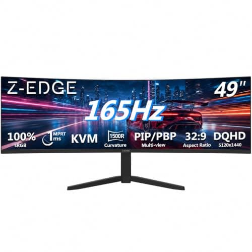 Z-Edge 49 Inch Ultrawide Curved Gaming Monitor 165Hz DQHD 5120x1440 1500R