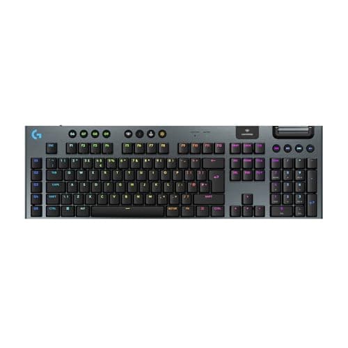 Logitech G G915 X LIGHTSPEED Low-Profile Wireless Gaming Keyboard | Double-Shot PBT Keycaps, Programmable Keys, RGB Backlighting, GL Blue Clicky Switches, PC/Mac, QWERTY UK English, Black