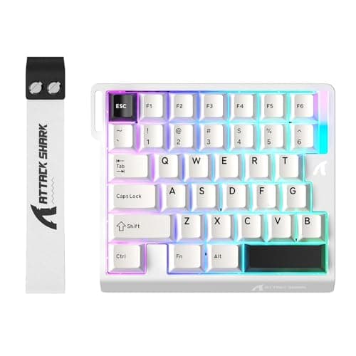 ATTACK SHARK M36 HE One-Handed Magnetic Switch Keyboard 8000Hz Polling Rate, 0.01mm RT, 5-Layer Noise Reduction HIFI Sound,128K Scan Rate, 0.125MS Low Latency Portable Wired RGB Gaming Keyboard
