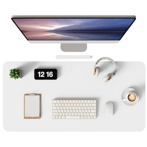 MOLMO Leather Desk Mat, Mouse Pad & Laptop Mat White 60x35 cm