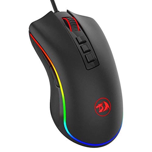 Redragon M711 PC Gaming Mice, Wired Mouse, 7 Programmable Buttons, Customizable RGB Lighting Mouse, 10,000 DPI, Ergonomic Mouse, Lightweight Mice, for Laptop, Desktop, PC (Black) | Stable Lag-Free Connection, Programmable Button, Vibing Backlight, Ergonomic Grip Body Comfort