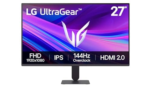 LG Ultragear G4 Gaming Monitor 27G411A-B, 27 Inch, 1080p, 144Hz Overclocked, 5ms, IPS Display, HDR 10, NVIDIA G-Sync Compatible & AMD FreeSync, Smart Energy Saving, DisplayPort, HDMI
