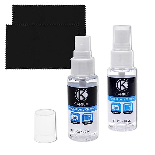 Camkix Lens and Screen Cleaning Kit - 2x cleaning spray 2x microfiber cloth - Perfect to clean the lens of your DSLR and compatible with your GoPro camera, smartphone, tablet, notebook, etc
