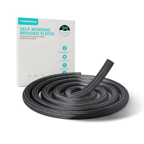 YuanPals Cable Tidy Sleeve, 13mm(0.51") - 3m(9.84ft)(Black)