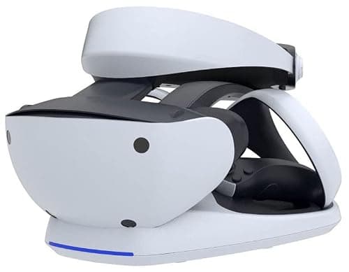 PSVR2 Showcase Premium Charge Station and Display Stand for PSVR 2 Headset and Sense Controllers – Fast Charging, Magnetic Adapters, Overcharge Protection, VR Headset Storage for PS5 VR Accessories
