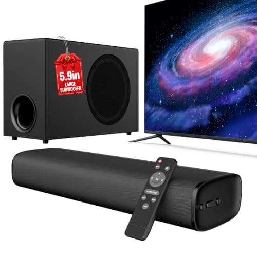 Yinet-EU Speaker Systems Upgraded Soundbar for TV with 5.9'' Big Powerful 110W Subwoofer, TV Speakers with Deep Bass, Bluetooth 5.3/ARC/Optical/AUX Connect, Surround Sound System for TV/PC/Gaming/Gift