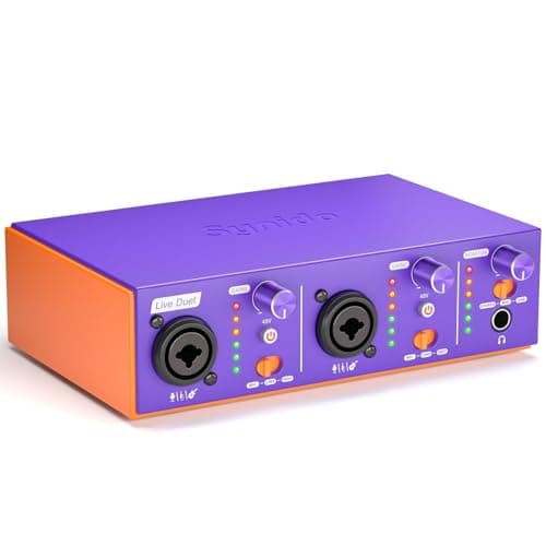 Synido Live Duet USB C Audio Interface for Recording Music, Streaming