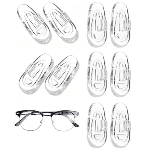 5Pairs Universal 15mm Silicone Push-in Glasses Nose Pads, Silicone Nose Pads for Glasses,Snap-in Replacement Nose Pads for Eyeglasses, Reading Glasses & Sunglasses