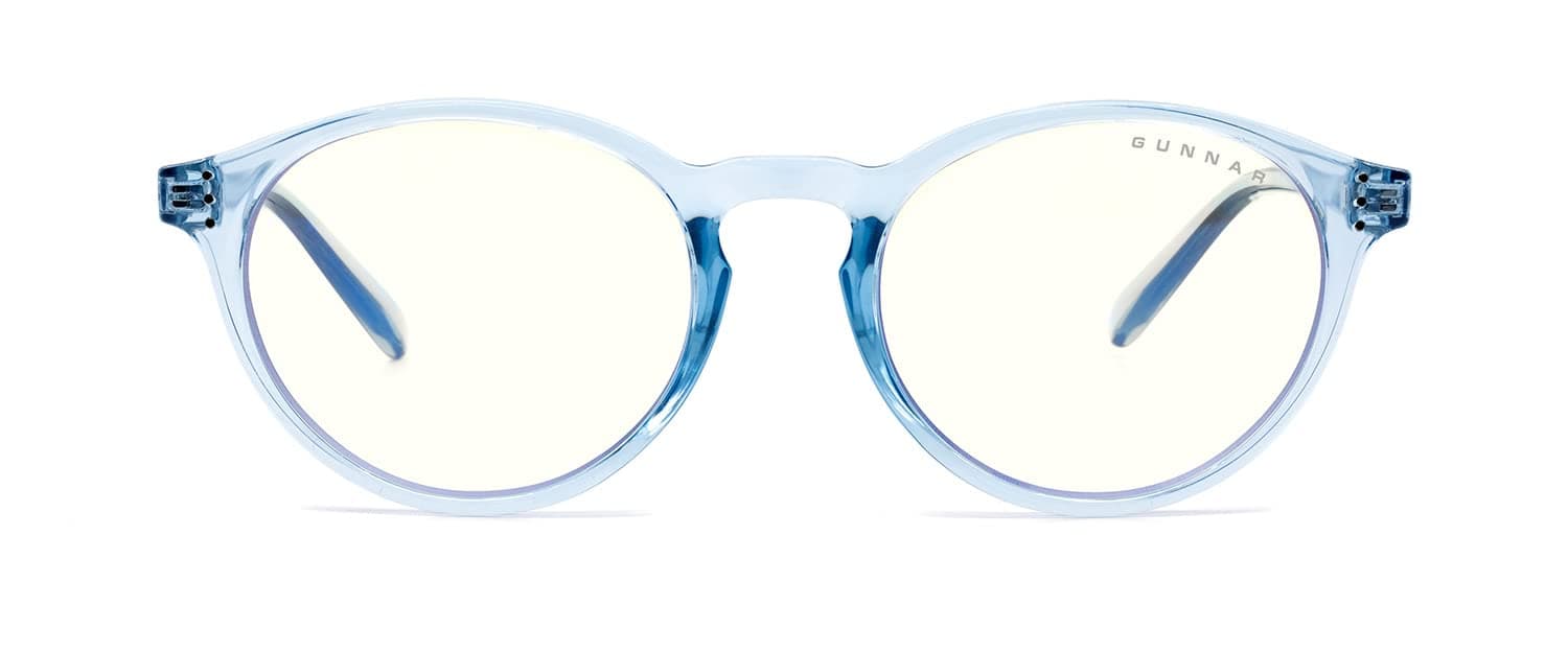 Gunnar Attaché Gaming Anti Blue/UV Computer Glasses - Blue Crystal Frame + Clear Tint Lens Unisex