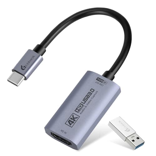 Guermok HDMI Capture Card, USB 3.0 HDMI to USBC Video Capture Card, 4K60FPS