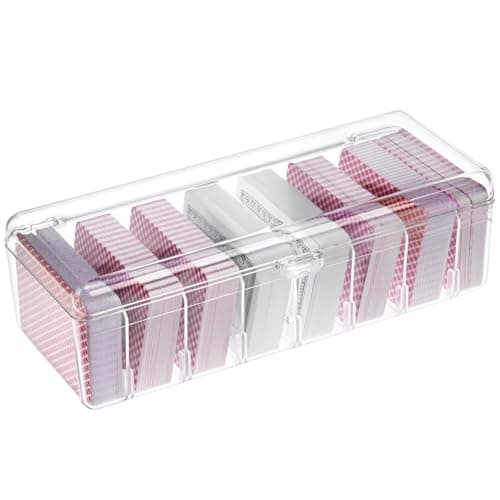 QWORK® Plastic Card Storage Box With Dividers - Holds 700 Cards, Clear, For Game Cards, Sports Game Card,Business Cards, And More