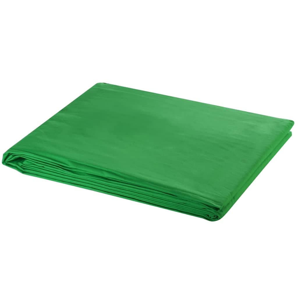 vidaXL Backdrop Cotton without Stand Green 300x300 cm Chroma Key