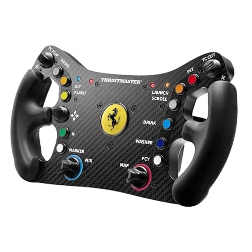 Thrustmaster Ferrari 488 GT3 Wheel Add-On, Racing Wheel Rim, Compatible with PC, PS5, PS5 Pro, PS4, Xbox Series X|S, Xbox One, Officially Licensed by Ferrari | Officially licensed by Ferrari, 1:1 scale replica, wheel rim for GT Simracing, 11 programable buttons, D-pad, 4 encoders
