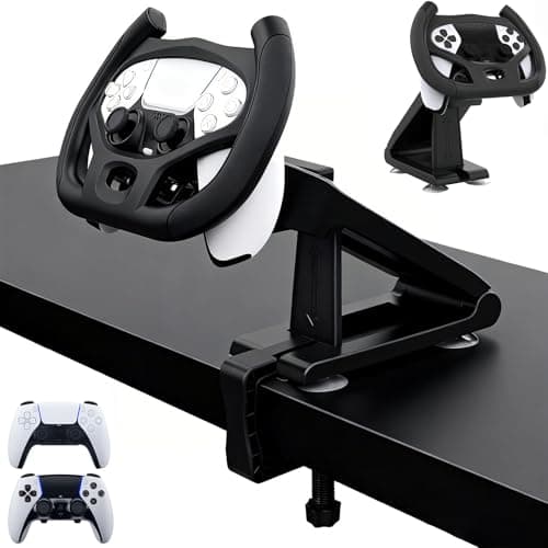 PS5 Gaming Racing Wheel, Meagadream Steering Wheel with4 Table Suction Cup for Sony PlayStation 5 Dualsense Controller (Controller Not Included)