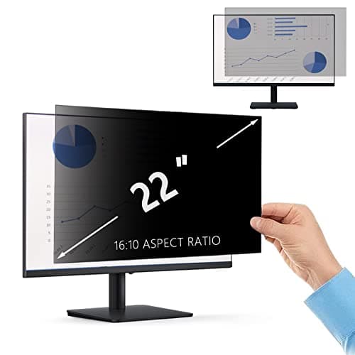 PaceBid 22 Inch Privacy Screen Filter for 16:10 Aspect Ratio Laptop/Computer Monitor Anti-scratch Anti-Glare Protector Anti-Spy Protector Film Filter Privacy Widescreen Display (22", 16:10)