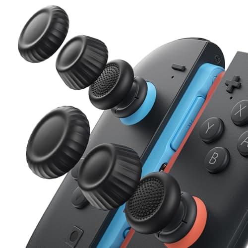 JSAUX Thumb Grips Designed for Nintendo Switch 2 (2025), Switch Thumb Grip Caps, Ergonomic Design, Enhanced Gaming Grip, Comfortable & Durable, Joycon Grip Button Stick Cover - Black, 3Pairs(6pcs)