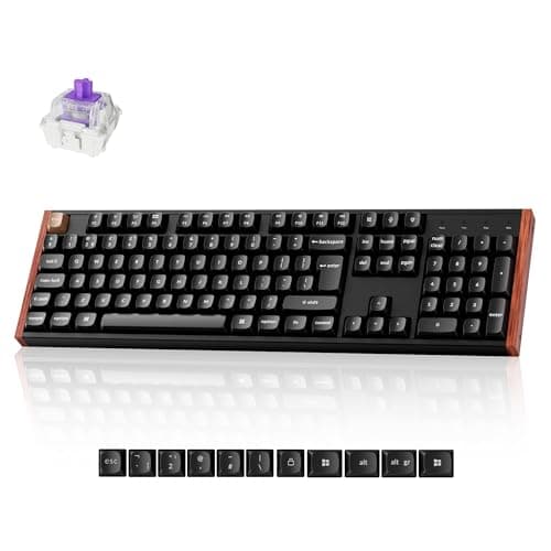 Keychron K10 HE Wireless Mechanical Keyboard - Hall Effect Hot-Swap Magnetic Linear Switch, Adjustable Actuation/Rapid Trigger, Full-Size UK Layout, Aluminium/Wood Frame for Windows/Mac/Linux - Black