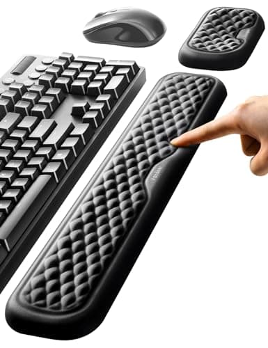Vaydeer Keyboard and Mouse Wrist Rest Set, Memory Foam, Black