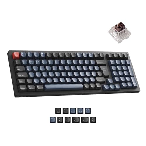 Keychron K4 Pro Mechanical Wireless Keyboard - Brown Tactile Switch RGB Backlit, QMK/VIA Programmable, Bluetooth/USB-C Connectivity, 96 Keys Hot-swappable for Office & Gaming (UK Layout) - Black