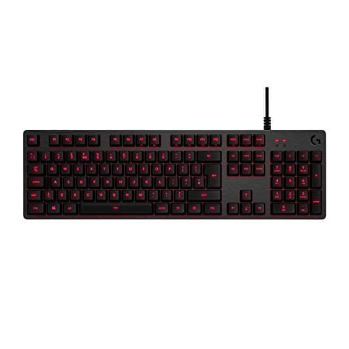 Logitech G413 Mechanical Gaming Keyboard | Backlit Keys, Romer-G Tactile Switches, Brushed Aluminum Case, USB Pass Through, QWERTY UK Layout - Carbon/Black