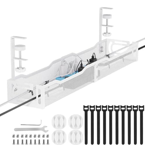 Tivddikun Cable Management, 25''/64CM Long Under Desk Cable Management