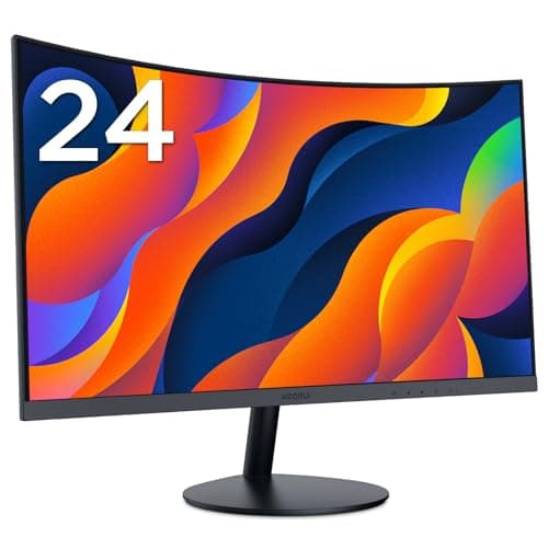 KOORUI 24 Inch Curved Computer Monitor, 100Hz, FHD, 1500R, Tilt Adjustment