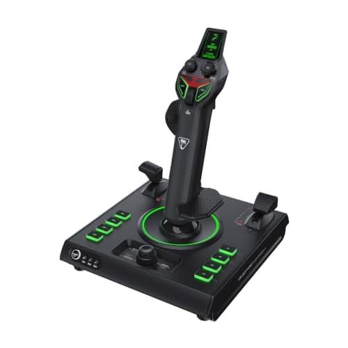 Turtle Beach VelocityOne Flightstick II Sim Controller for PC | Black, Joystick for Air & Space Combat Simulation, 38 Programmable Inputs, 8 Hall-Effect Axes, RGB Lighting, Flight Display