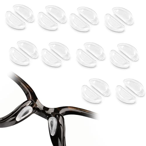 Yisica 10 Pairs Silicone Eyeglass Nose Pads, Adhesive & Stick-on Anti-Slip Cushions for Glasses, Eyeglasses, Sunglasses & Reading Glasses Black