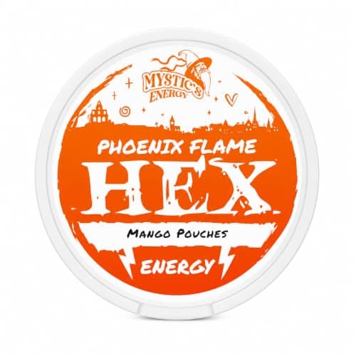 Mystics HEX Caffeine Energy Pouches 15 Count Per Can, 100mg Caffeine Pouch for Athletes, Fitness Enthusiasts, Gamers, Gym Sports, Zero Sugar and No Calories, Hex (Mango)