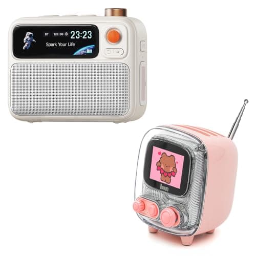 Divoom Tiivoo-2 Retro Pixel Art Bluetooth Speaker & Flowtoo White Noise Machine – FM Radio, Sleep Sounds, Alarm Clock and Gift Set