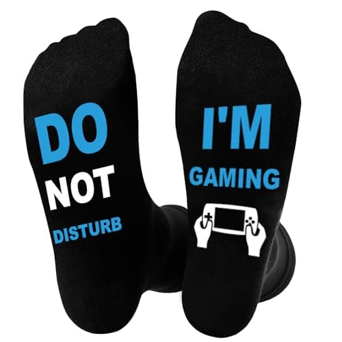 Niorasen Funny Gifts for Game Lover，Black Cotton Novelty Socks, Thanksgiving Christmas Birthday Fathers Presents for Dad Grandad Husband, UK 6-11