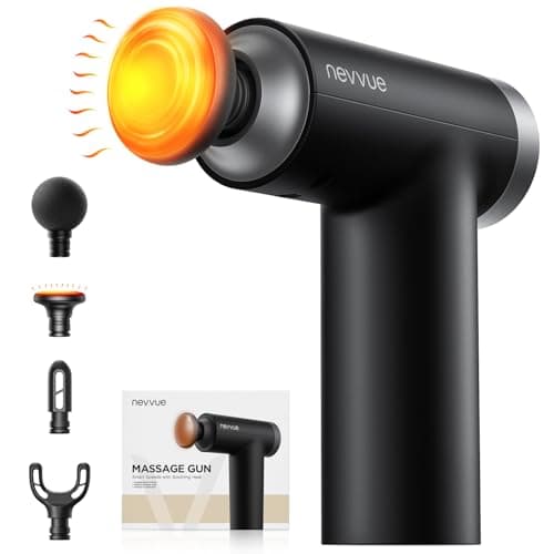 NEVVUE Mini Massage Gun with Heat,Deep Tissue Muscle Massage for Gym & Home