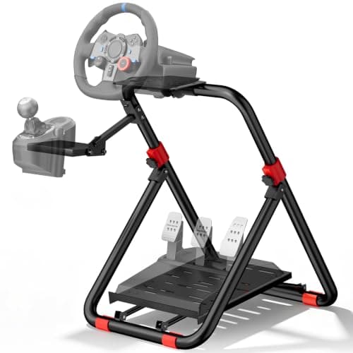 RACGTING Steering Wheel Stand with Pedal, Foldable, for PS5 PS4 Xbox One PC