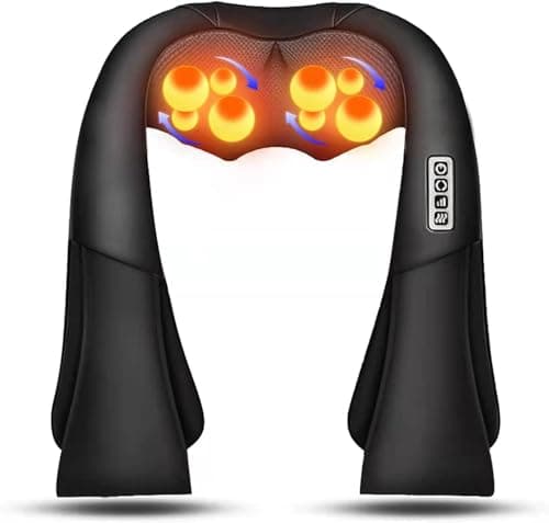 AERLANG Neck Massager with Heat, Shiatsu Back Massager Deep Tissue Kneading Neck and Shoulder Massage, Shoulder Massager Electric Massage Fathers Day Gift Ideas from Daughter Son(NOT Cordless)