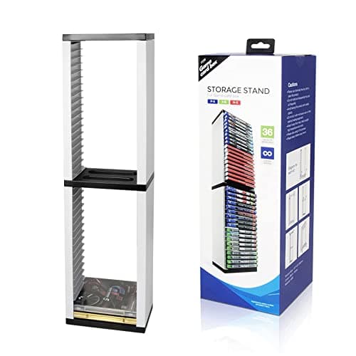 Vertical PS5 Game Disc Storage Rack,Game Storage Tower Holds 36 Games