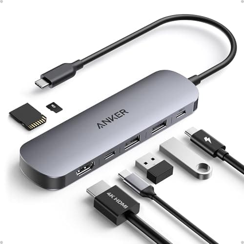 Anker USB C Hub, 7in1 Multi-Port USB Adapter, 4K@60Hz USBC to HDMI Splitter | 85W Max PD, 2 USB 3.0 & 1 USBC Data Ports, SD/TF Card Reader, for Laptops/Mac and Other Type C Devices (Charger Not Included)