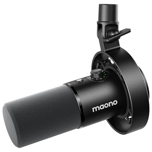 MAONO PD300X Podcast Microphone- XLR/USB Microphone with Noise Canceling, 192kHz/24Bit Hi-Fi Audio, Mute Button, Link Software. Dynamic Mic for Podcasting, Streaming, Studio Recording