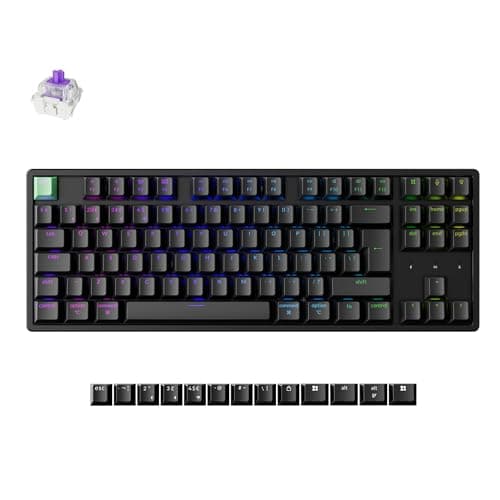 Keychron K8 HE TKL Wireless Mechanical Keyboard, Hot Swappable Hall Effect Magnetic Linear Switches 2.4 GHz/Bluetooth/Wired QMK/Launcher Custom RGB Backlit for Mac Windows Linux - All Black UK Layout