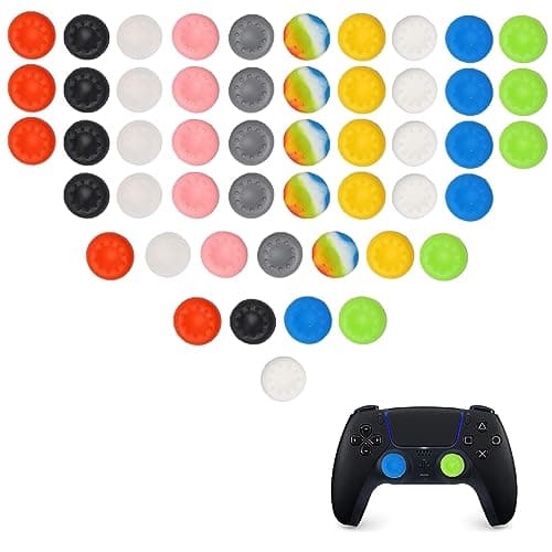 50 Pcs Silicone Colorful Xbox Thumb Grips Cap Cover | Joystick Silicone Accessories Replacement Parts Compatible with PS4, PS5, xbox one, xbox 360 series controllers