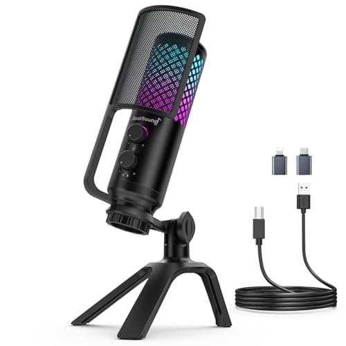 zealsound USB Microphone, Studio Cardioid Condenser Microphone, Metal-Built