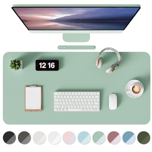 MOLMO Leather Desk Mat, Mouse Pad & Laptop Mat Light Green 60x35 cm