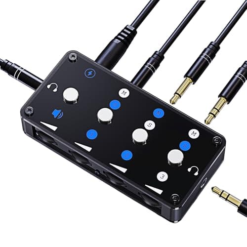 Mini Audio Mixer 3-Channel Line Sub-Mixer, Stereo/Mono Portable Audio Mixer with Zero Latency & Ultra-Low Noise (L/C/R Panning, USB) incl. 3.5mm Cable & 6.35mm Jack for PC, Streaming, Podcast