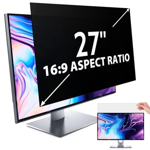 IPROKKO 27 Inch Computer Privacy Screen Filter for 16:9 Aspect Ratio, Anti Blue Light Glare Removable Screen Protective Film
