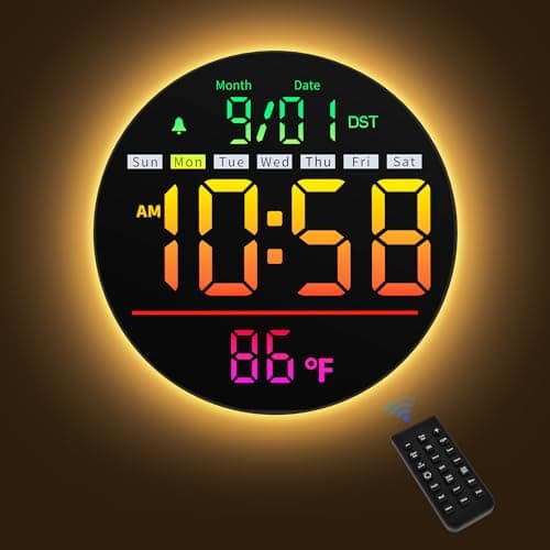 Maxstar LED Digital Wall Clock With Remote Control Smart Clock Timer
