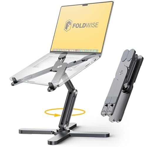 FoldWise X Premium Laptop Stand for Desk, 100% Aluminium with 360° Rotation