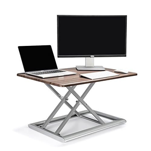 ThingyClub® Standing Desk Converter Height Adjustable Sit to Stand fits Laptop and Monitor, 765 x 51 mm working surface, 55~430mm Adjust Height, Load up to 11.3 KG - Home or Office (Hickory (ID-30))