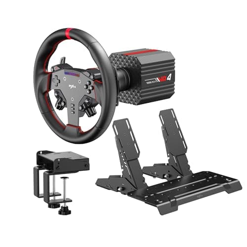 PXN VD4 Bundle 4NM Torque Sim Racing Direct Drive Racing Wheel Bundle | with Force Feedback, Hall Effect Sensor Pedal, PC Steering Wheel with Pedals