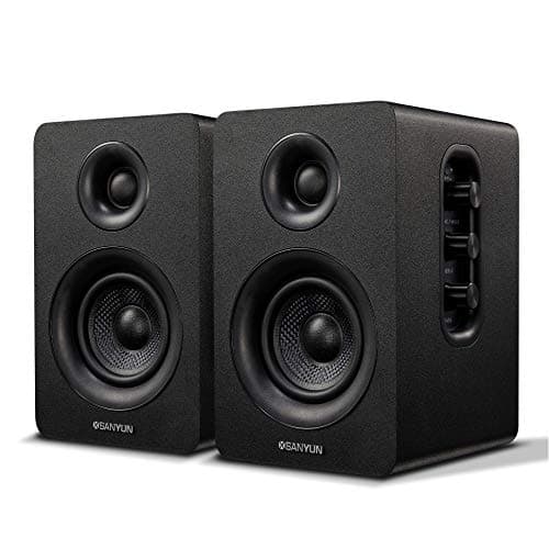Sanyun SW208 3" Active Bluetooth 5.0 Bookshelf Speakers, Built-in 24bit DAC