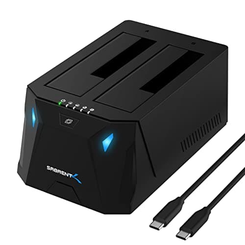 SABRENT Hard Drive Docking Station, 2 Bay SSD HDD 2.5 3.5 Inch SATA Drives