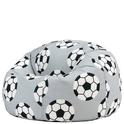 icon Football Large Kids Bean Bag with Filling Included, Grey